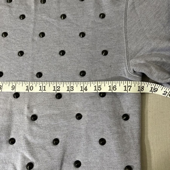 Silence + Noise Light Blue Black Studded Crew Sweatshirt Womens Size Small - Picture 6 of 7